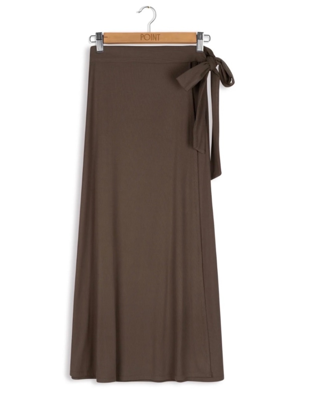 POINT Olive Green Ribbed Maxi Wrap Skirt Excellent Used Condition Small